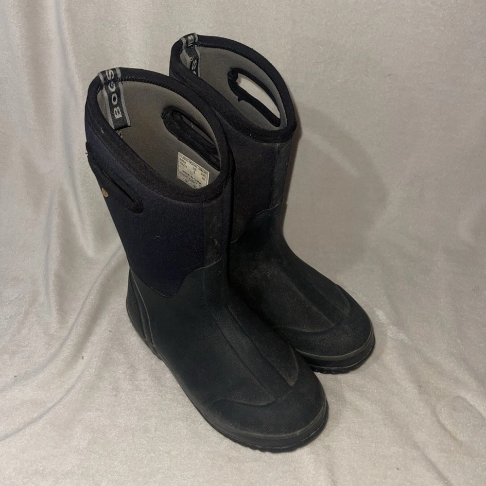 Bogs Kids Black and Dark Blue Rain Boots
